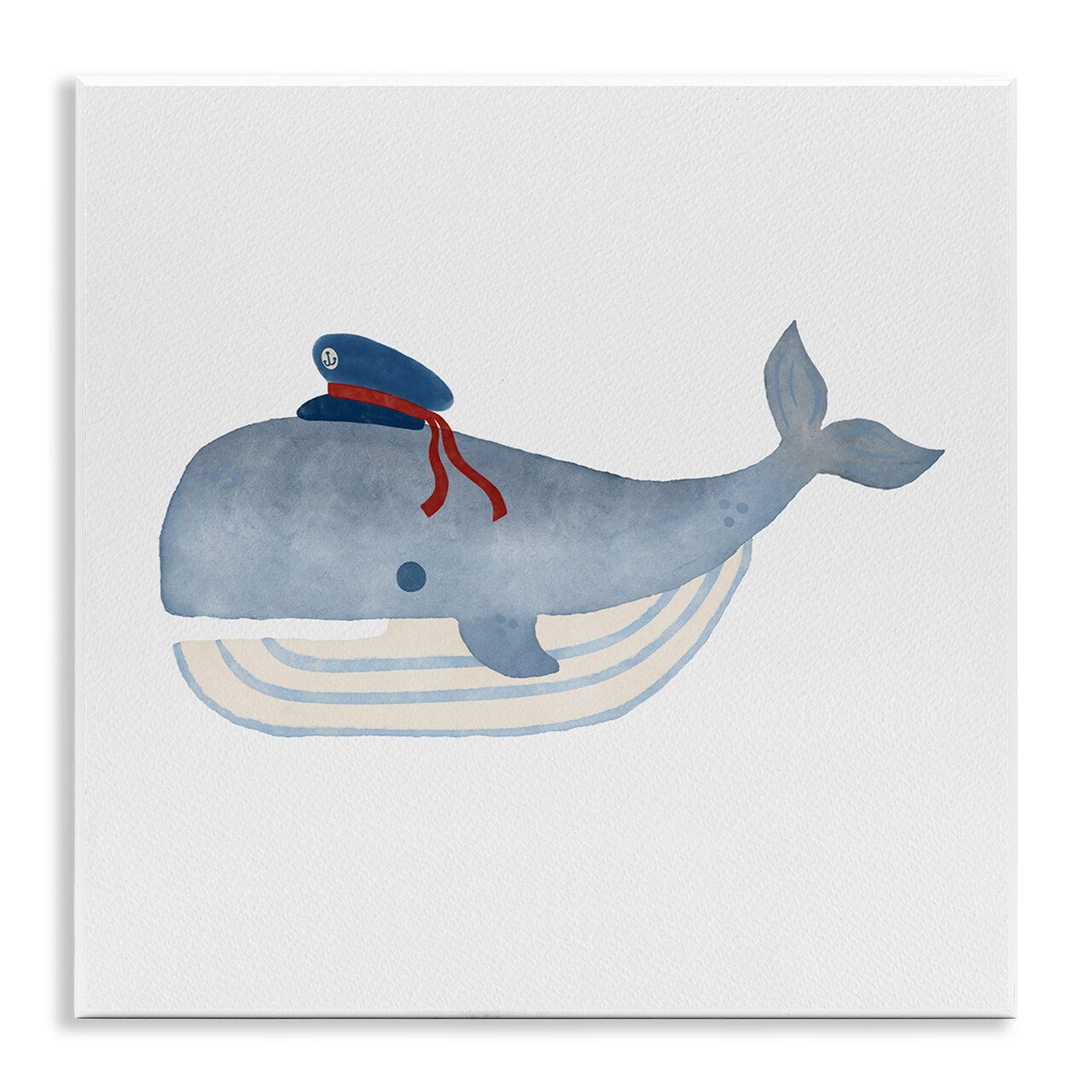 Stupell Industries Captain Whale with Hat Wall Plaque Art Design by Carrie Cantwell